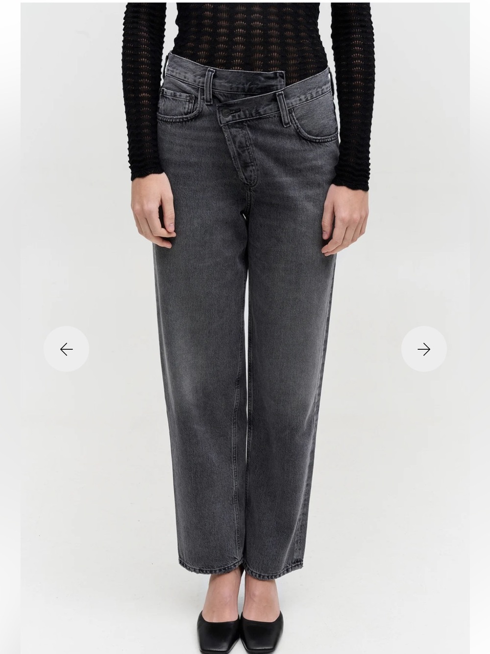 AGOLDE Criss Cross Waist Black Wash Relaxed Fit Premium Jeans Sz 25 #A097-1157